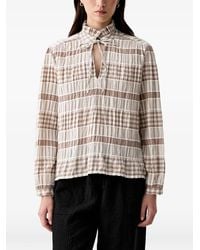 Barbour - Hinton Gingham-Pattern Ruffled-Effect Blouse - Lyst
