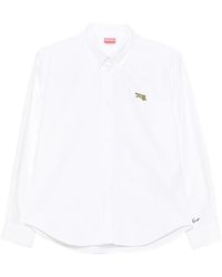 KENZO - Jumping Tiger Embroidered Button-Down Shirt - Lyst