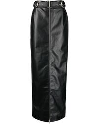 Gcds - Logo-embossed Leather Maxi Skirt - Lyst