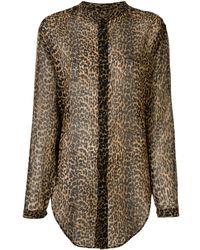 Saint Laurent - Leopard Print Shirt - Lyst