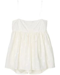 Cecilie Bahnsen - Veronica Bow-Detail Sleeveless Peplum Blouse - Lyst