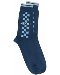 Homme Vêtements Sous-vêtements Chaussettes Chaussettes mauve à logo en tricot jacquard Coton Marni pour homme en coloris Bleu 