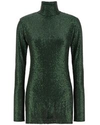Norma Kamali - Sequin High-Neck Mini Dress - Lyst