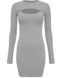 Marine Serre - Geribbelde Mini-Jurk Met Moon-Logo - Lyst