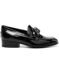 Casadei - Buckle-Embellished Patent Leather Loafers - Lyst
