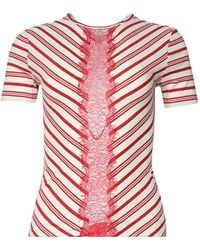 Christopher Esber - Mavis Lace-Trimmed Striped T-Shirt - Lyst