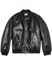 DIESEL - L-pritts Zip-up Padded Leather Jacket - Lyst