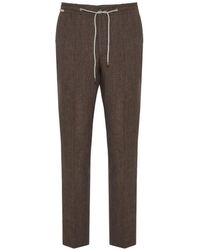 Corneliani - Drawstring-Waist Pressed-Crease Trousers - Lyst