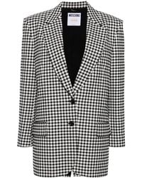 Moschino - Gingham-Check Single-Breasted Blazer - Lyst