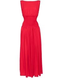 Bambah - Jurk Met Open Rug En Ruches - Lyst