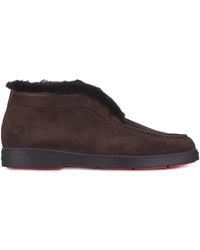 Santoni - Fortune Shearling-Trim Loafers - Lyst