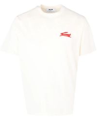 MSGM - Rabbit-Detail Graphic T-Shirt - Lyst