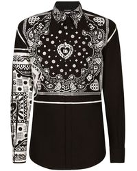 Dolce & Gabbana Hemd mit Bandana-Print - Schwarz