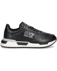 EA7 - Logo-Detail Panelled Sneakers - Lyst