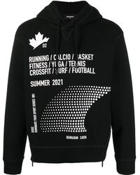 DSquared² - Zipped Side Slogan Print Hoodie - Lyst