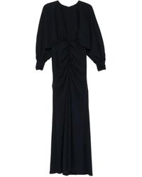 Amsale - Pebble Crepe Gathered Maxi Dress - Lyst
