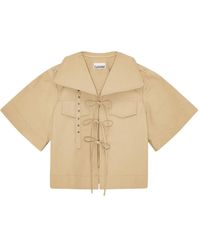 Ganni - Tie-Fastening Shirt - Lyst