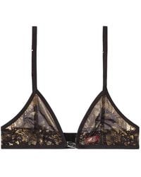DIESEL - Soutien-Gorge En Tulle Stretch À Effet Métallisé - Lyst