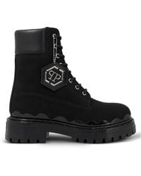 Philipp Plein - Nabuk Lace-Up Boots Immersed - Lyst