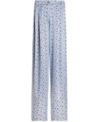 Dolce & Gabbana - Floral-Print Silk Trousers - Lyst