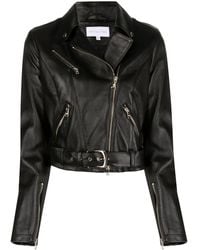 Patrizia Pepe - Grained Lambskin Biker Jacket - Lyst