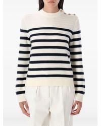 A.P.C. - Jersey a rayas con botones - Lyst