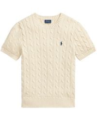 Polo Ralph Lauren - Cable-Knit Short-Sleeve T-Shirt - Lyst