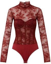 retroféte - Valentina Lace-Panelled Bodysuit - Lyst