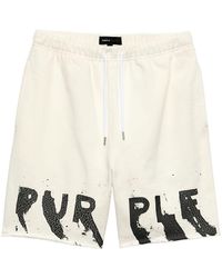Purple Brand - Logo-print Cotton Shorts - Lyst