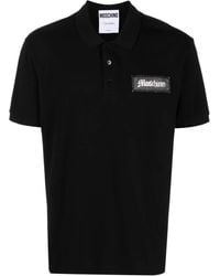 Moschino - Logo-Patch Short-Sleeve Cotton Polo Shirt - Lyst