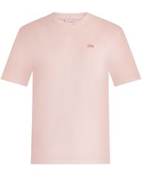 Lacoste - Logo-patch Organic Cotton T-shirt - Lyst