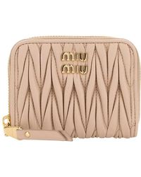 Miu Miu - Logo-Lettering Leather Wallet - Lyst
