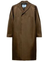 Prada - Single-Breasted Double Satin Coat - Lyst