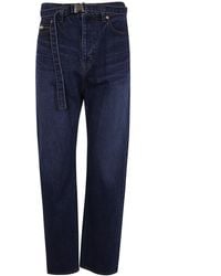 Sacai - Belted Straight Jeans - Lyst