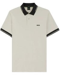 BOSS - Contrast-Trim Slim-Fit Polo Shirt - Lyst