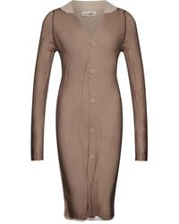 MM6 by Maison Margiela - Ribbed Buttoned Cardigan Dress - Lyst