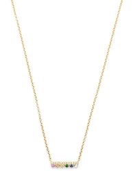 EF Collection - 14Kt Chloe Bar Diamond Gemstone Pendant Necklace - Lyst