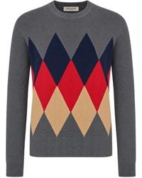 Ballantyne - Gerippter Pullover Mit Argyle-Muster - Lyst
