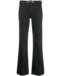 Max Mara Belted Flared Leg Jeans - Black
