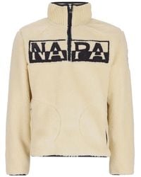 Napapijri - Logo-Fleece Half-Zip Sweater - Lyst