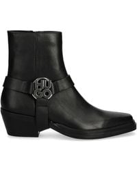 HUGO - Bottines En Cuir À Logo Empilé 50 Mm - Lyst