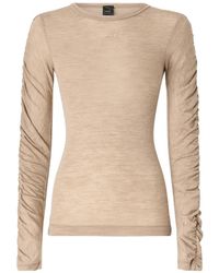 Pinko - Ruched Long-Sleeve Top - Lyst