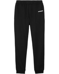 Burberry - Rubberised-Logo Cotton Track Pants - Lyst