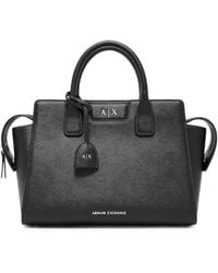 ARMANI EXCHANGE - Saffiano-Effect Logo-Plaque Tote Bag - Lyst