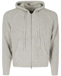 DUNST - Cardigan En Maille Côtelée À Zip - Lyst