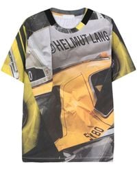 Helmut Lang - Katoenen T-shirt Met Autoprint - Lyst