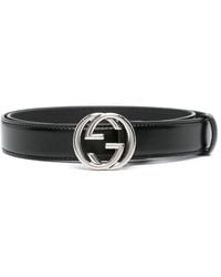 Gucci - Interlocking G Leather Belt - Lyst