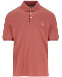 Brunello Cucinelli - Cotton Piqué Polo Shirt With Logo - Lyst