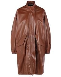 Dusan - Lambskin High-Neck Coat - Lyst