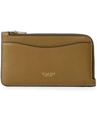 COACH - Smooth Leather Zip-Around Cardholder - Lyst